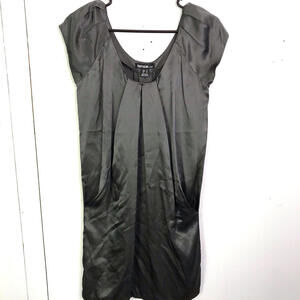 Kensie Dress Womens M Gray Silk Slinky Shapeless Loose Fit Gray Mini Club